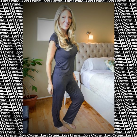 Latasia Other - "Hanna" Super Soft Gray Pajama Set with lace trim